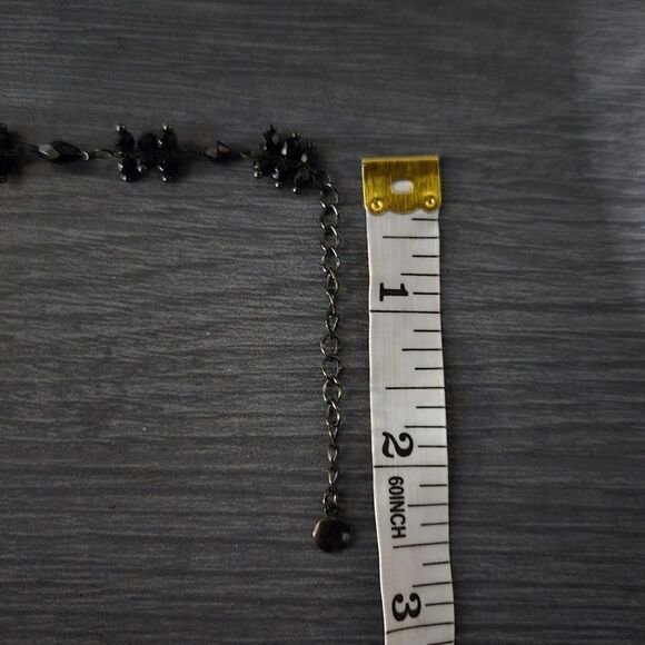 "5/$25" Adjustable Black Beaded Witchy Victorian Necklace - Picture 7 of 7